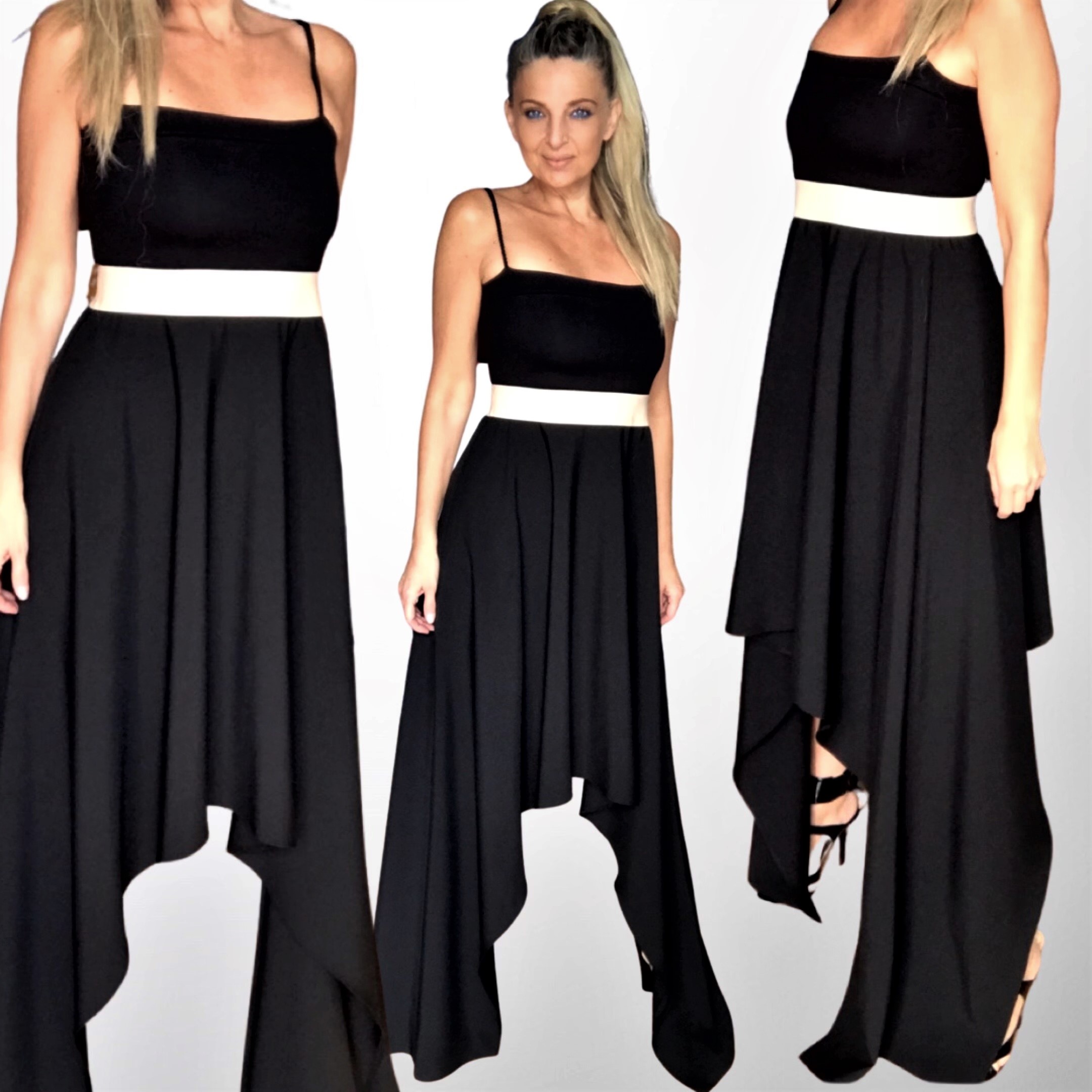 Dlouhé asymetrické šaty BOROS DR-L-AS02